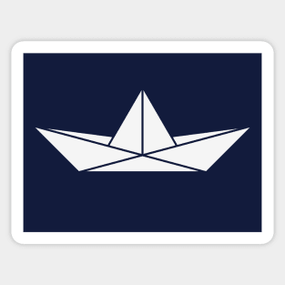 Paper Boat / Paper Ship / Icon (White) Sticker